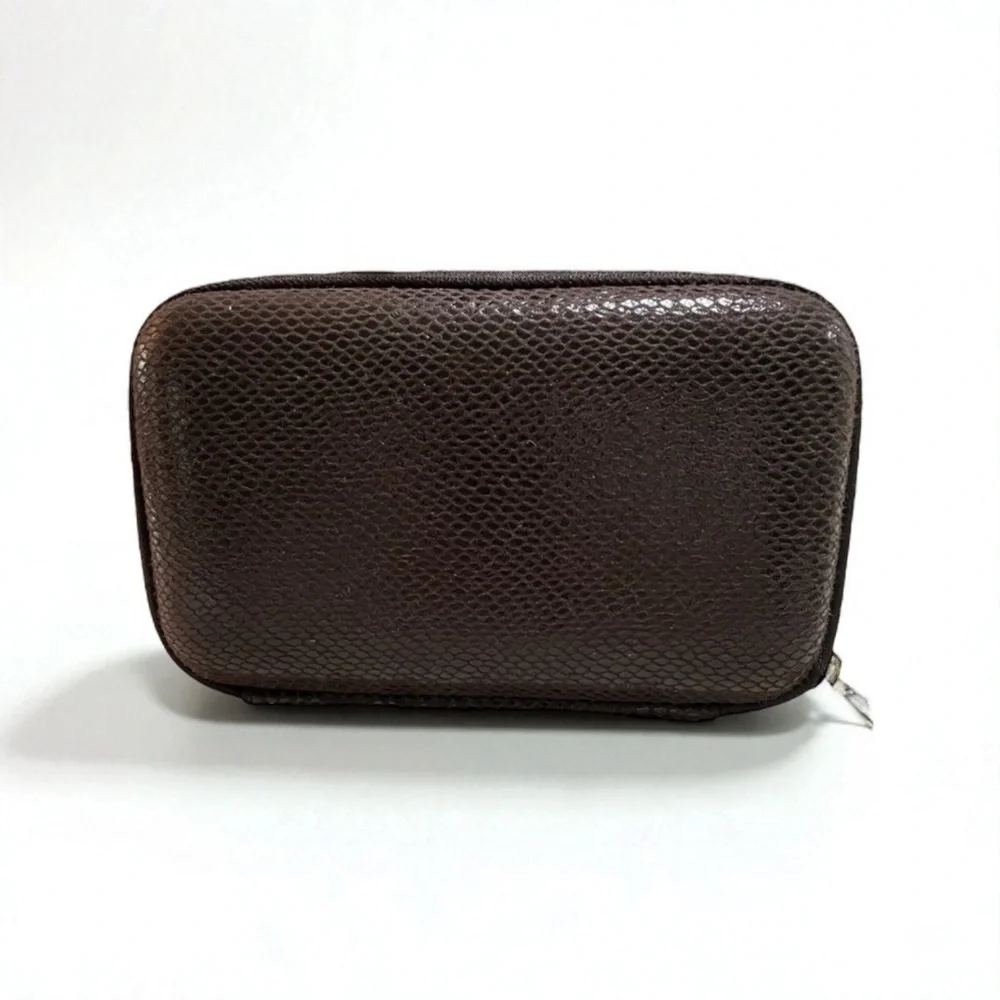 New! Laura Mercier Hard Shell Travel Brush Case FAUX SNAKE SKIN